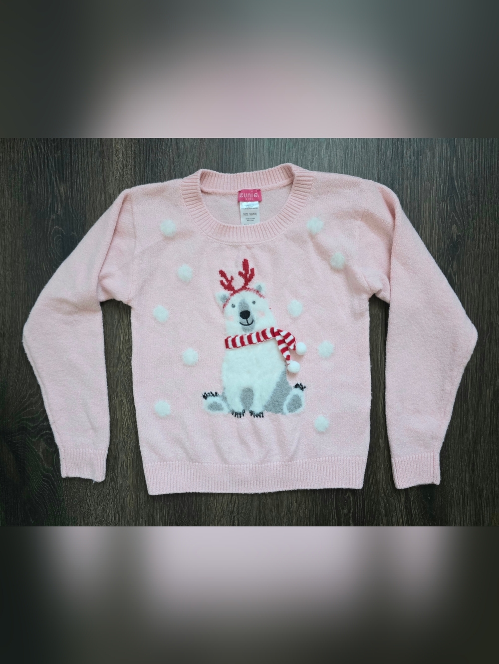 Zunie pink winter Polar Bear sweater